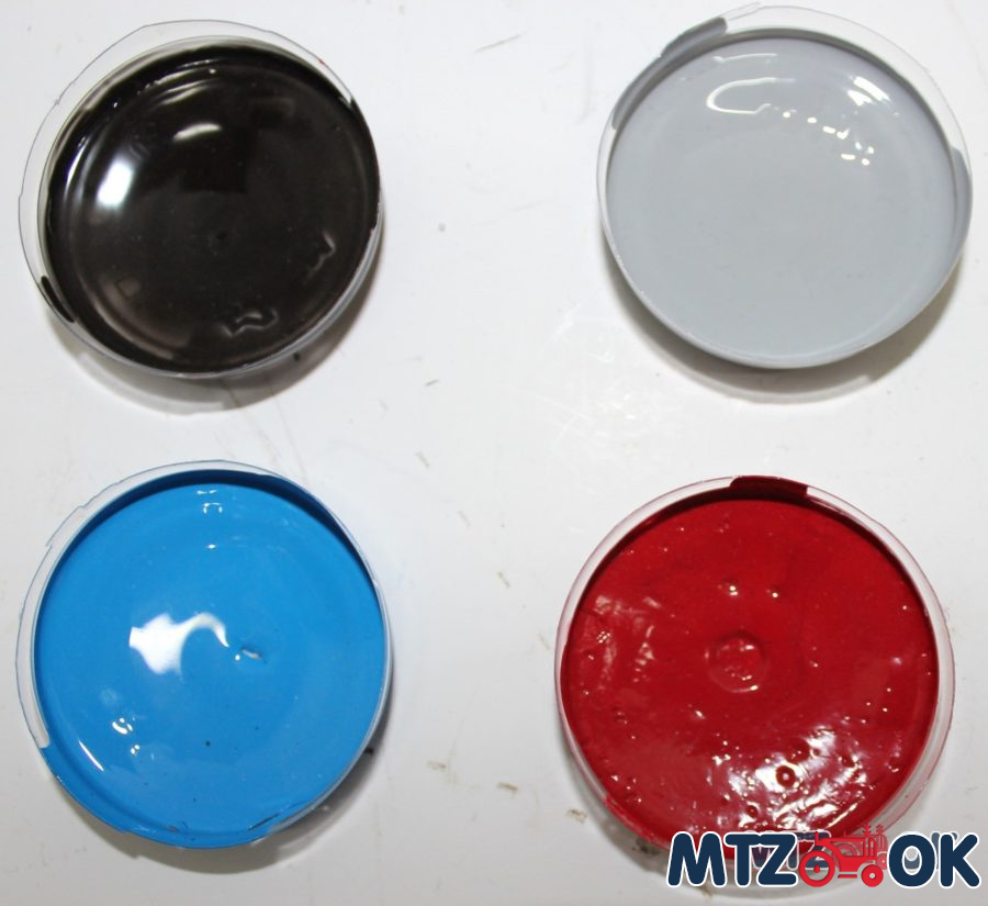 Краска двухкомпонентная акриловая в ассортименте (шоколадная, красная, синяя, зеленай, серая) Краска двухкомпонентная акриловая в ассортименте (шоколадная, красная, синяя, зеленай, серая)