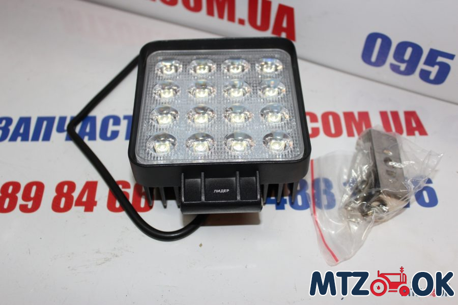Фара LED квадратна 48W, 16 ламп (110х164мм) широкий луч, 10-30V, 6000К(55мм) ФЛ-013 Фара LED квадратна 48W, 16 ламп (110х164мм) широкий луч, 10-30V, 6000К(55мм) ФЛ-013