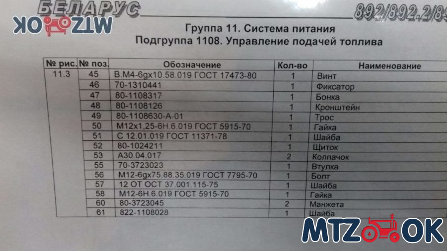 Управление подачей топлива в сборе + рукоятка ВОМ к-т 800-1108500 Управление подачей топлива в сборе + рукоятка ВОМ к-т 800-1108500