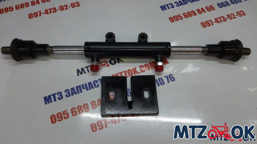 Гидроцилиндр рул. упр. Т-25 (2-х стороннего действия) + Кронштейн Т-25 крепления 2-х стороннего гидроцилиндра к-т Гидроцилиндр рул. упр. Т-25 (2-х стороннего действия) + Кронштейн Т-25 крепления 2-х стороннего гидроцилиндра к-т