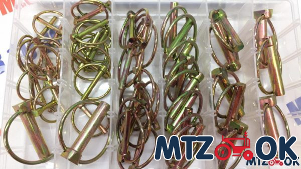 Набор SYD-1077 пальцев со шляпкой+стопорная чека (48шт) Набор SYD-1077 пальцев со шляпкой+стопорная чека (48шт)