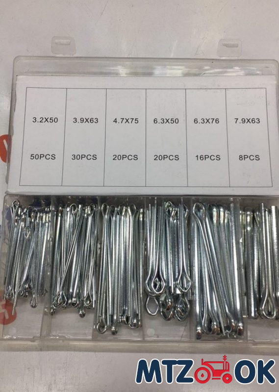 Набор SYD-1084 шплинтов прямых, S головка (144шт, 6 видов) Набор SYD-1084 шплинтов прямых, S головка (144шт, 6 видов)