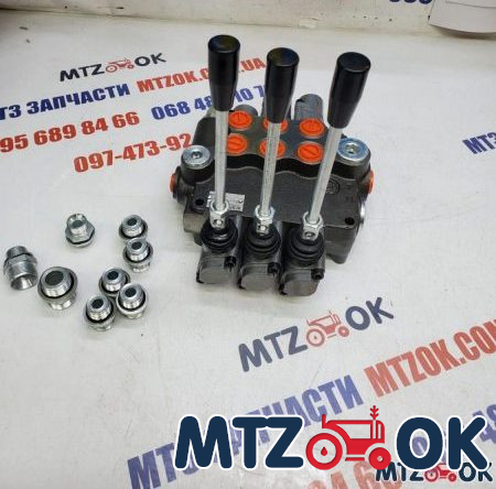 Гидрораспределитель 3Р80+2Л12 (2 плавающие секции) со штуцерами (Badestnost) Гидрораспределитель 3Р80+2Л12 (2 плавающие секции) со штуцерами (Badestnost)