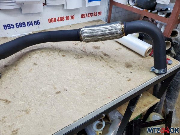 Глушитель МТЗ 80, 82 прямоток со стронгером (накладка черная), толщина 1,5мм Глушитель МТЗ 80, 82 прямоток со стронгером (накладка черная), толщина 1,5мм