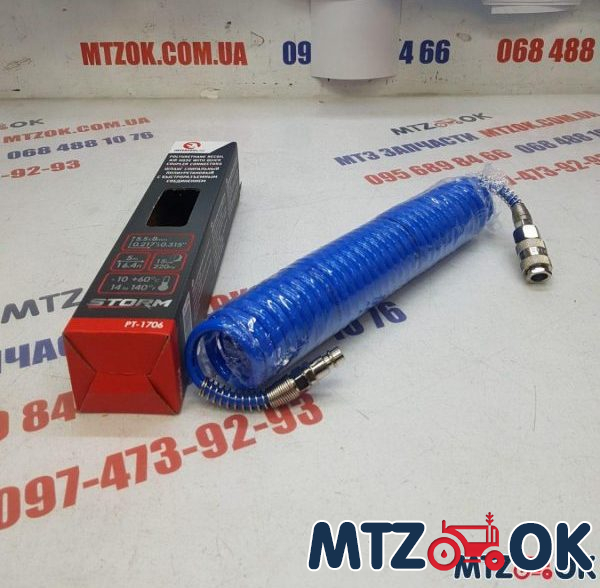 Шланг воздушный(полиуретан)спиральный пневмоинструмента 6х8мм 5м (РТ-1706) Шланг воздушный(полиуретан)спиральный пневмоинструмента 6х8мм 5м (РТ-1706)