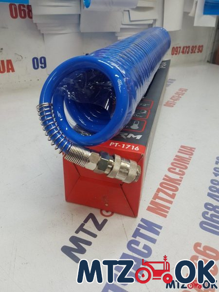 Шланг воздушный(полиуретан)спиральный пневмоинструмента 8х12мм 10м (РТ-1716) Шланг воздушный(полиуретан)спиральный пневмоинструмента 8х12мм 10м (РТ-1716)