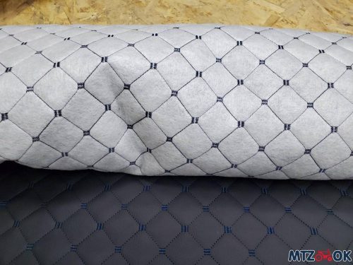 Кожзам черный (синяя стежка) на синтепоне 1.4х1м Кожзам черный (синяя стежка) на синтепоне 1.4х1м