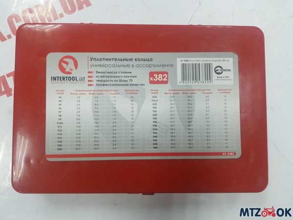 Набор АТ-5382 колец уплотнительных (резиновые) для сальников (382шт) Набор АТ-5382 колец уплотнительных (резиновые) для сальников (382шт)