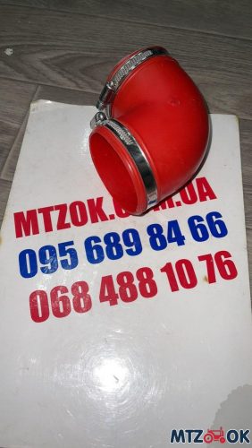 Патрубок фильтра воздушного КАМАЗ угловой d68мм 60х60 (силикон) красный Патрубок фильтра воздушного КАМАЗ угловой d68мм 60х60 (силикон) красный