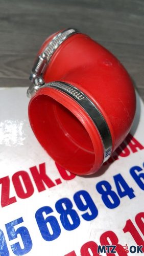 Патрубок фильтра воздушного КАМАЗ угловой d68мм 60х60 (силикон) красный Патрубок фильтра воздушного КАМАЗ угловой d68мм 60х60 (силикон) красный