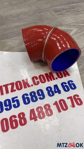 Патрубок фильтра воздушного КАМАЗ угловой d68мм 60х60 (силикон) красный Патрубок фильтра воздушного КАМАЗ угловой d68мм 60х60 (силикон) красный