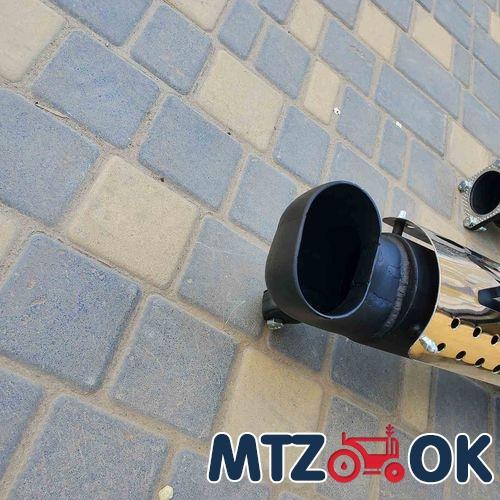 Глушитель МТЗ 892 труба в трубе (с грилем) с овальной горловиной. Толщина 3мм Глушитель МТЗ 892 труба в трубе (с грилем) с овальной горловиной. Толщина 3мм