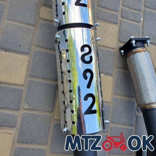 Глушитель МТЗ 892 труба в трубе (с грилем) с овальной горловиной. Толщина 3мм Глушитель МТЗ 892 труба в трубе (с грилем) с овальной горловиной. Толщина 3мм