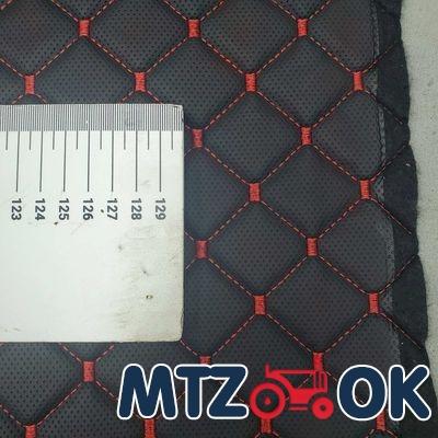 Кожзам черный (красная стежка. ромб 40х45) псевдоперфорация на поролоне 1.4х1м Кожзам черный (красная стежка. ромб 40х45) псевдоперфорация на поролоне 1.4х1м