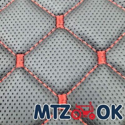 Кожзам черный (красная стежка. ромб 40х45) псевдоперфорация на поролоне 1.4х1м Кожзам черный (красная стежка. ромб 40х45) псевдоперфорация на поролоне 1.4х1м