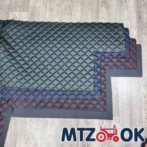 Обшивка кабины МТЗ УК н/о 5 предмета (кожзам красная синяя зеленая строчка) к-т Обшивка кабины МТЗ УК н/о 5 предмета (кожзам красная синяя зеленая строчка) к-т