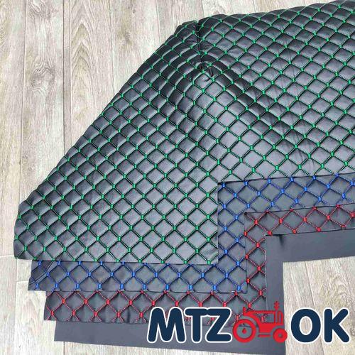 Обшивка кабины МТЗ УК н/о 5 предмета (кожзам красная синяя зеленая строчка) к-т Обшивка кабины МТЗ УК н/о 5 предмета (кожзам красная синяя зеленая строчка) к-т