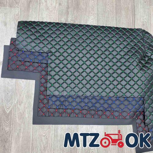 Обшивка кабины МТЗ УК н/о 5 предмета (кожзам красная синяя зеленая строчка) к-т Обшивка кабины МТЗ УК н/о 5 предмета (кожзам красная синяя зеленая строчка) к-т