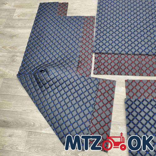 Обшивка кабины МТЗ УК н/о 5 предмета (кожзам красная синяя зеленая строчка) к-т Обшивка кабины МТЗ УК н/о 5 предмета (кожзам красная синяя зеленая строчка) к-т