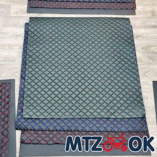 Обшивка кабины МТЗ УК н/о 5 предмета (кожзам красная синяя зеленая строчка) к-т Обшивка кабины МТЗ УК н/о 5 предмета (кожзам красная синяя зеленая строчка) к-т