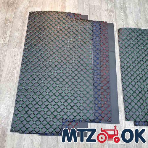 Обшивка кабины МТЗ УК н/о 5 предмета (кожзам красная синяя зеленая строчка) к-т Обшивка кабины МТЗ УК н/о 5 предмета (кожзам красная синяя зеленая строчка) к-т