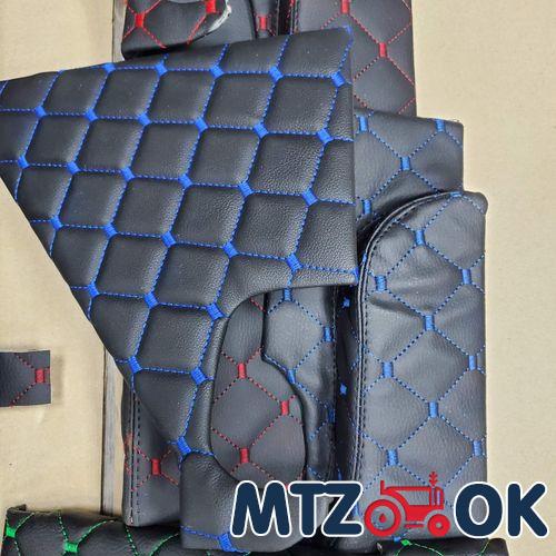 Обшивка кабины МТЗ МК 4 предмета (кожзам красная, синяя, зеленая строчка) к-т Обшивка кабины МТЗ МК 4 предмета (кожзам красная, синяя, зеленая строчка) к-т