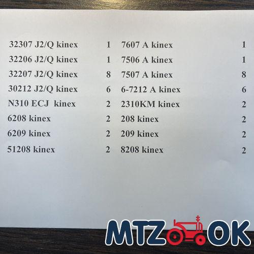Набор подшипников ПВМ МТЗ полный (24шт) (пр-во KINEX) Набор подшипников ПВМ МТЗ полный (24шт) (пр-во KINEX)