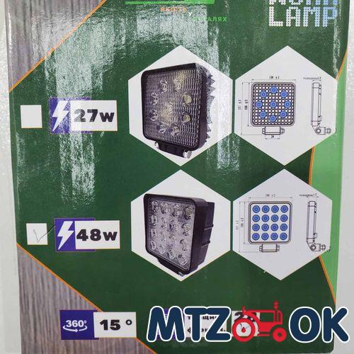 Фара LED квадратна 48W 16 ламп (110х164мм/28) 12/24В для опрыскивателя (синий свет) Фара LED квадратна 48W 16 ламп (110х164мм/28) 12/24В для опрыскивателя (синий свет)