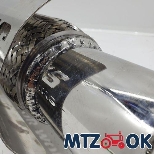 Выхлопная труба МТЗ 892 труба в трубе. нержавейка (замена штатного глушителя) толщина 2мм Выхлопная труба МТЗ 892 труба в трубе. нержавейка (замена штатного глушителя) толщина 2мм