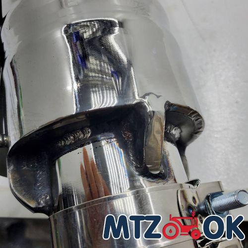 Выхлопная труба МТЗ 892 труба в трубе. нержавейка (замена штатного глушителя) толщина 2мм Выхлопная труба МТЗ 892 труба в трубе. нержавейка (замена штатного глушителя) толщина 2мм