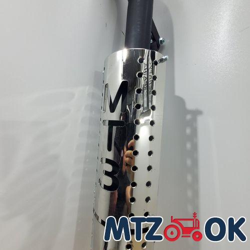 Глушитель МТЗ 80. 82 труба в трубе с флянцем. с 3-мя гриль решетками. толщина 3мм Глушитель МТЗ 80. 82 труба в трубе с флянцем. с 3-мя гриль решетками. толщина 3мм