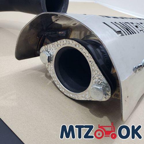 Глушитель МТЗ 80. 82 труба в трубе с флянцем. с 3-мя гриль решетками. толщина 3мм Глушитель МТЗ 80. 82 труба в трубе с флянцем. с 3-мя гриль решетками. толщина 3мм