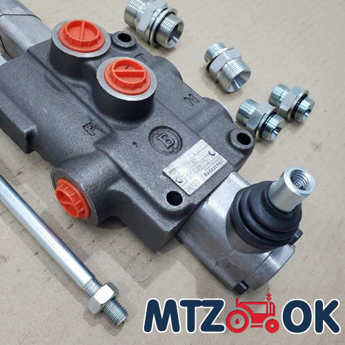 Гидрораспределитель 1Р80+Л12 (1 плавающая секция) со штуцерами (Болгария) 1Р80+Л12 Гидрораспределитель 1Р80+Л12 (1 плавающая секция) со штуцерами (Болгария) 1Р80+Л12