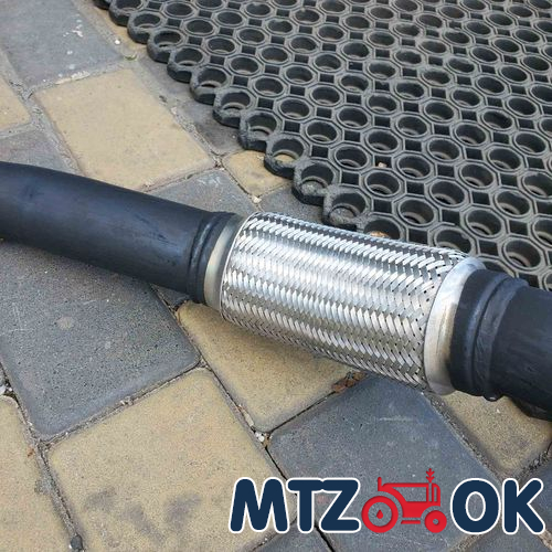 Глушитель МТЗ 80. 82 МК с глушителем (накладка нержавейка) (без турбины) толщина 1.5мм Глушитель МТЗ 80. 82 МК с глушителем (накладка нержавейка) (без турбины) толщина 1.5мм